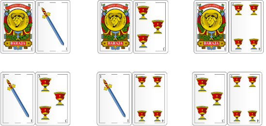 Possibles combinations of cards